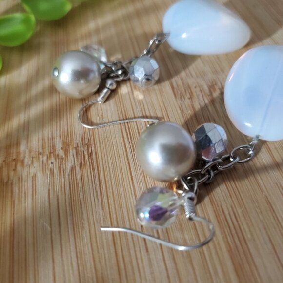 Bijoux France Sterling Silver Teardrop Chandeliere Earrings- New unused - Picture 4 of 5